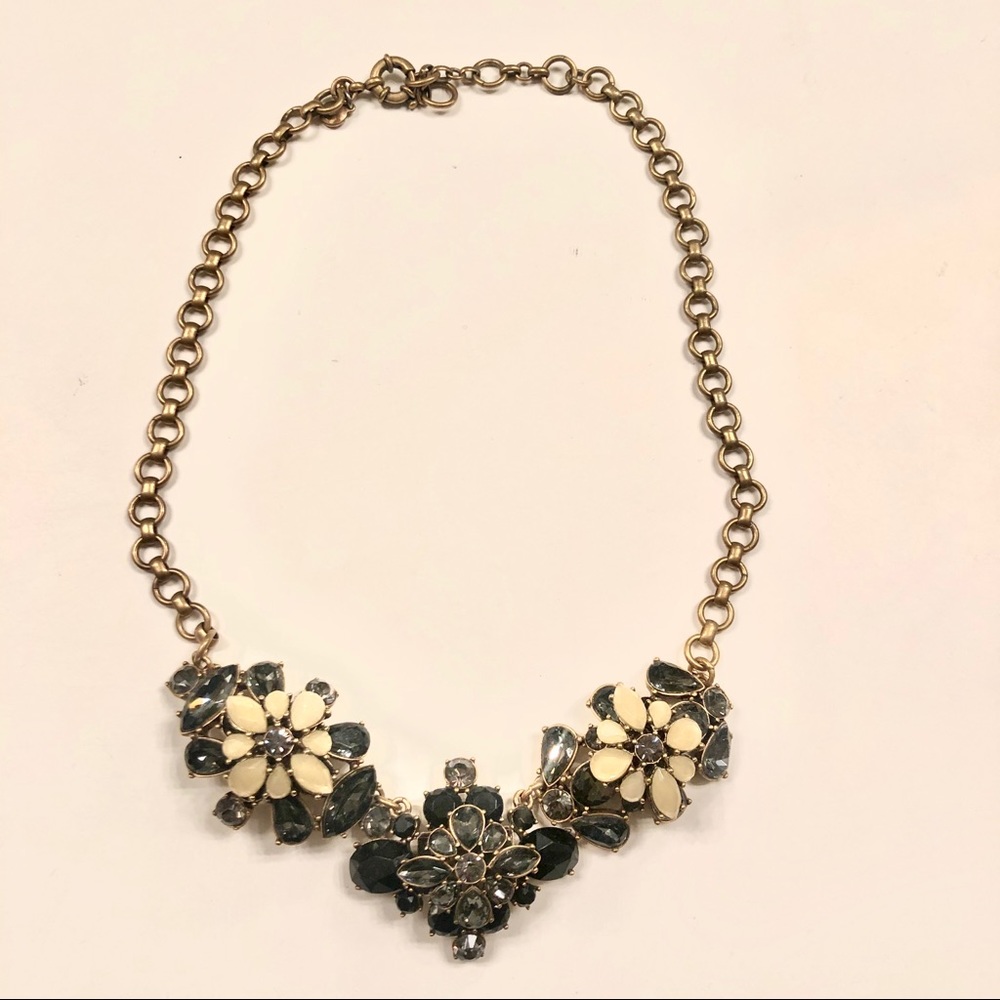 J.Crew Navy and Grey Statement Necklace
